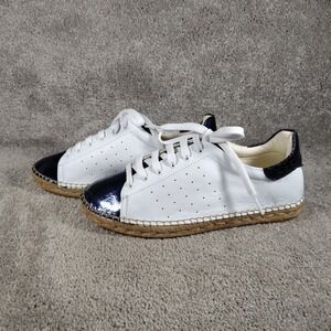 Andrew Stevens Terra Espadrille Sneakers White Blue Metallic Womens 41